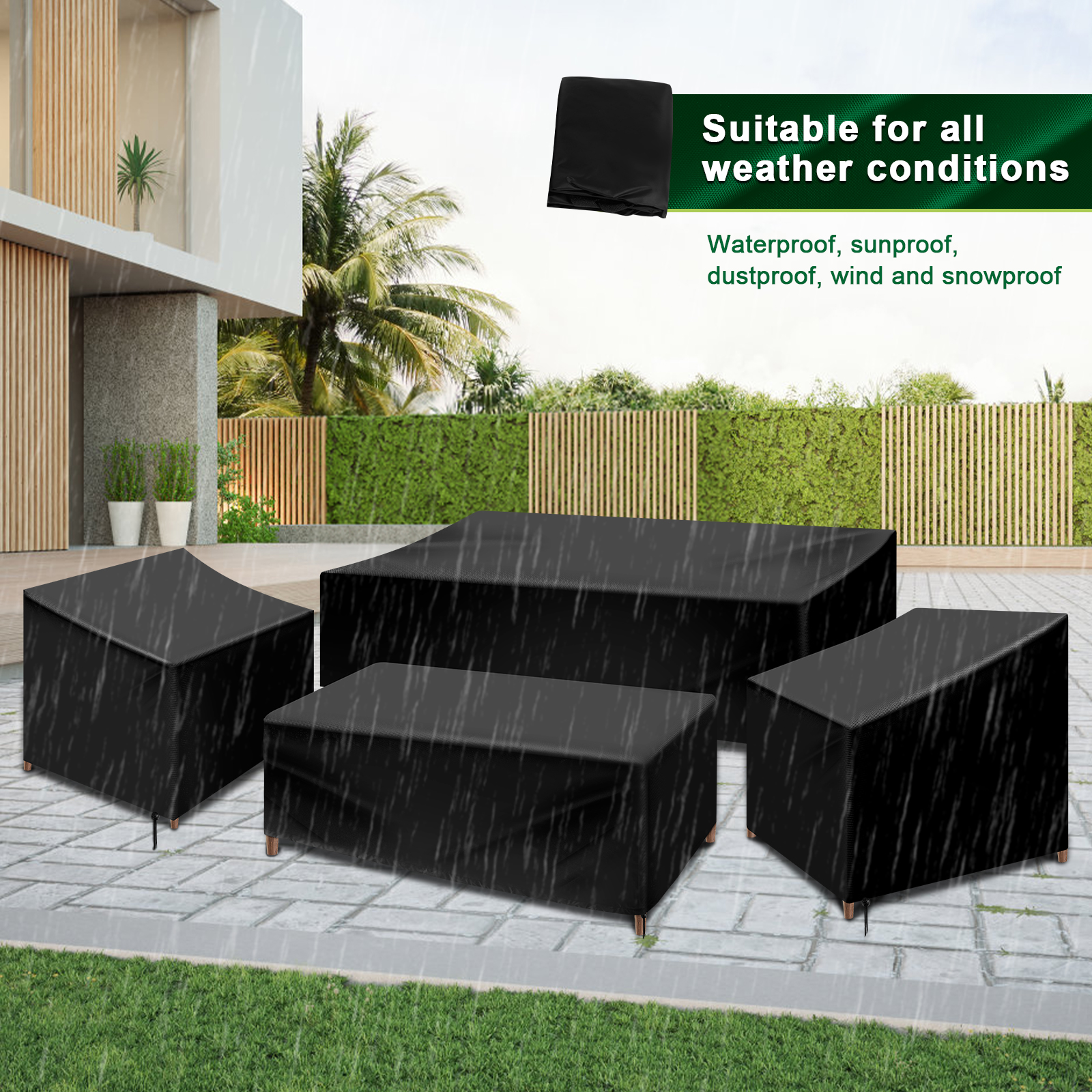 4Pcs Patio Furniture Cover Set - Outdoor Furniture Fabric Waterproof recensione e prezzo