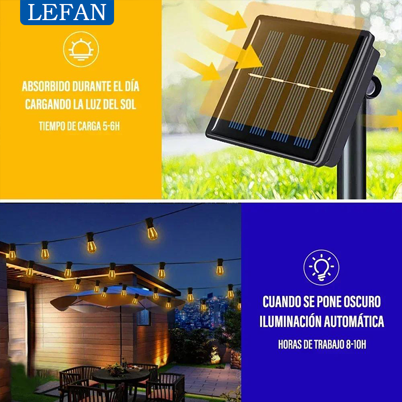Morden Led Solar Outdoor Strin - Outdoor Furniture Hotel recensione e prezzo