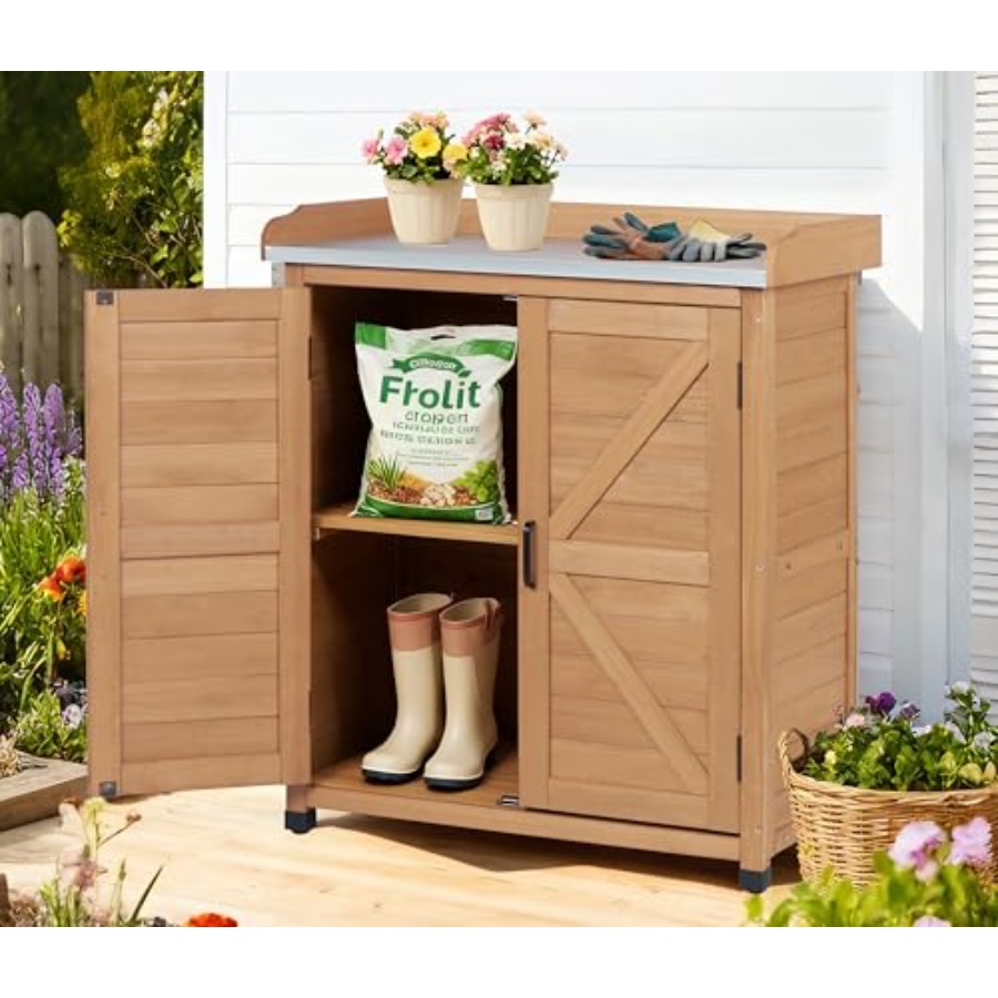 Outdoor potting bench with sto - Garden Bench Metal recensione e prezzo