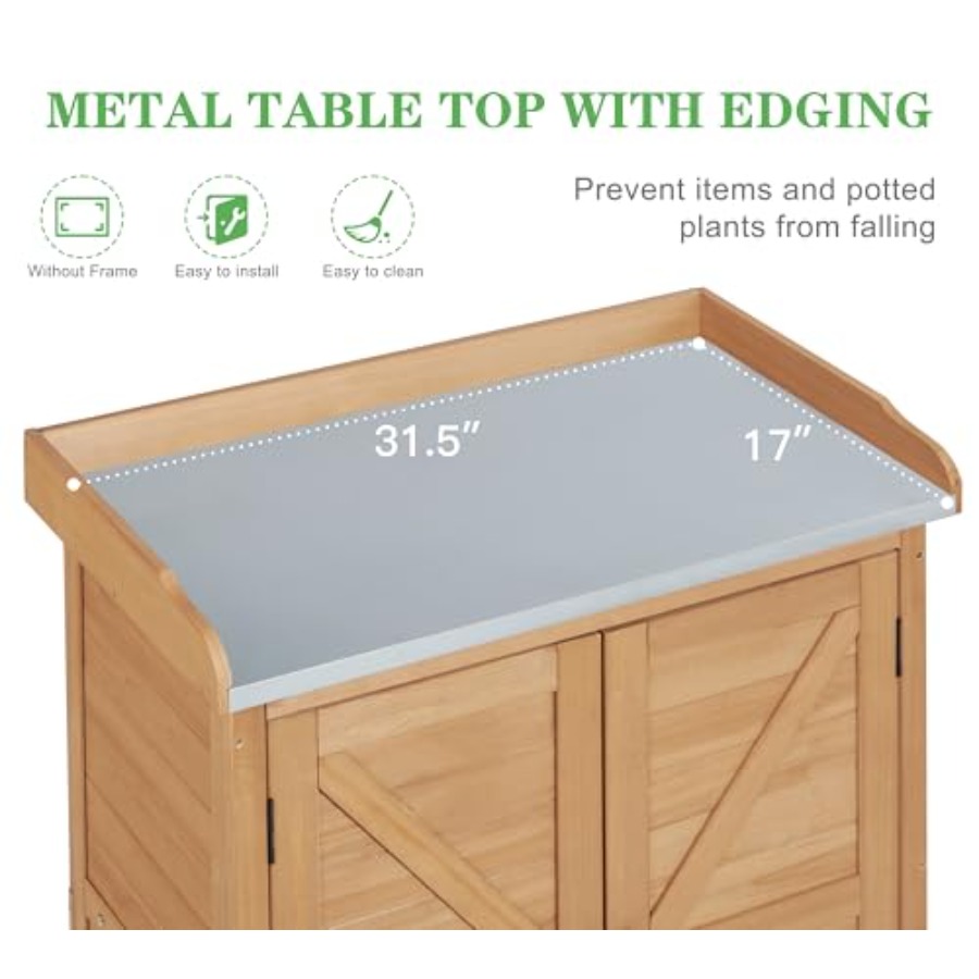 Outdoor potting bench with sto - Garden Bench Metal recensione e prezzo