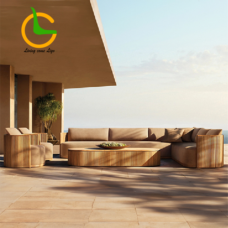Luxury L-shaped Teak Wood Outd - Outdoor Furniture Hotel recensione e prezzo