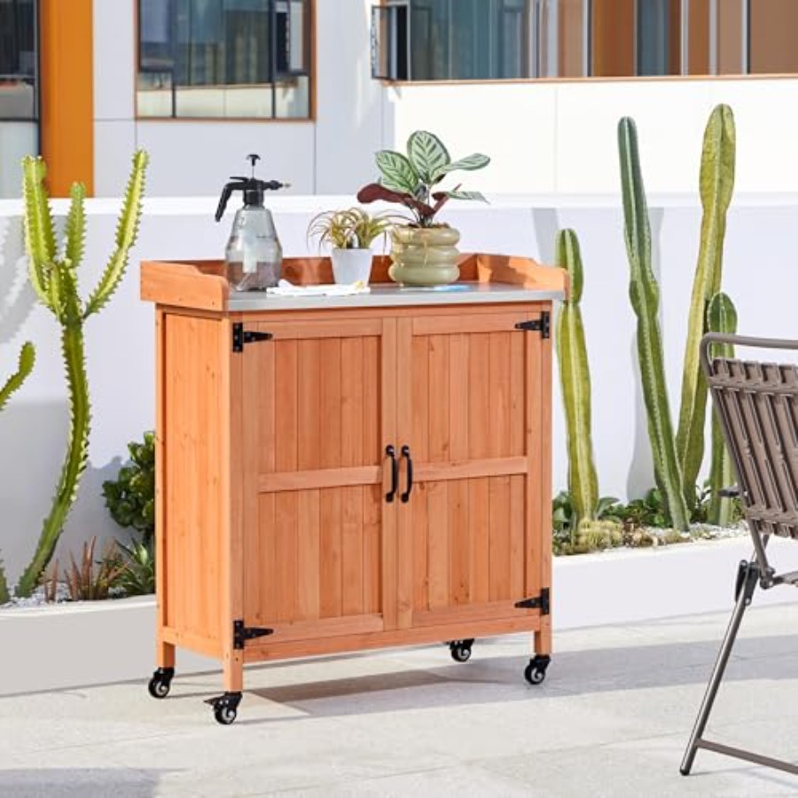 Potting Bench Table for outdoo - Garden Bench Metal recensione e prezzo