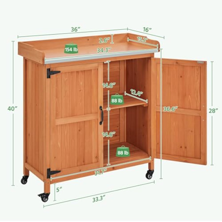 Potting Bench Table for outdoo - Garden Bench Metal recensione e prezzo