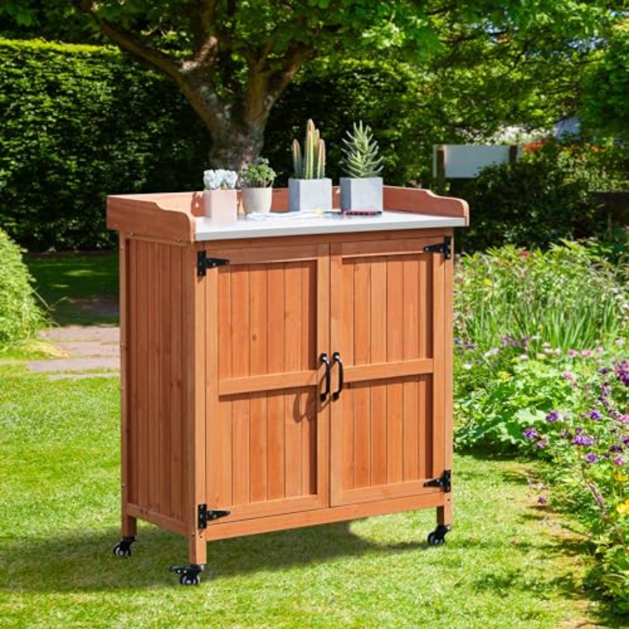 Potting Bench Table for outdoo - Garden Bench Metal recensione e prezzo